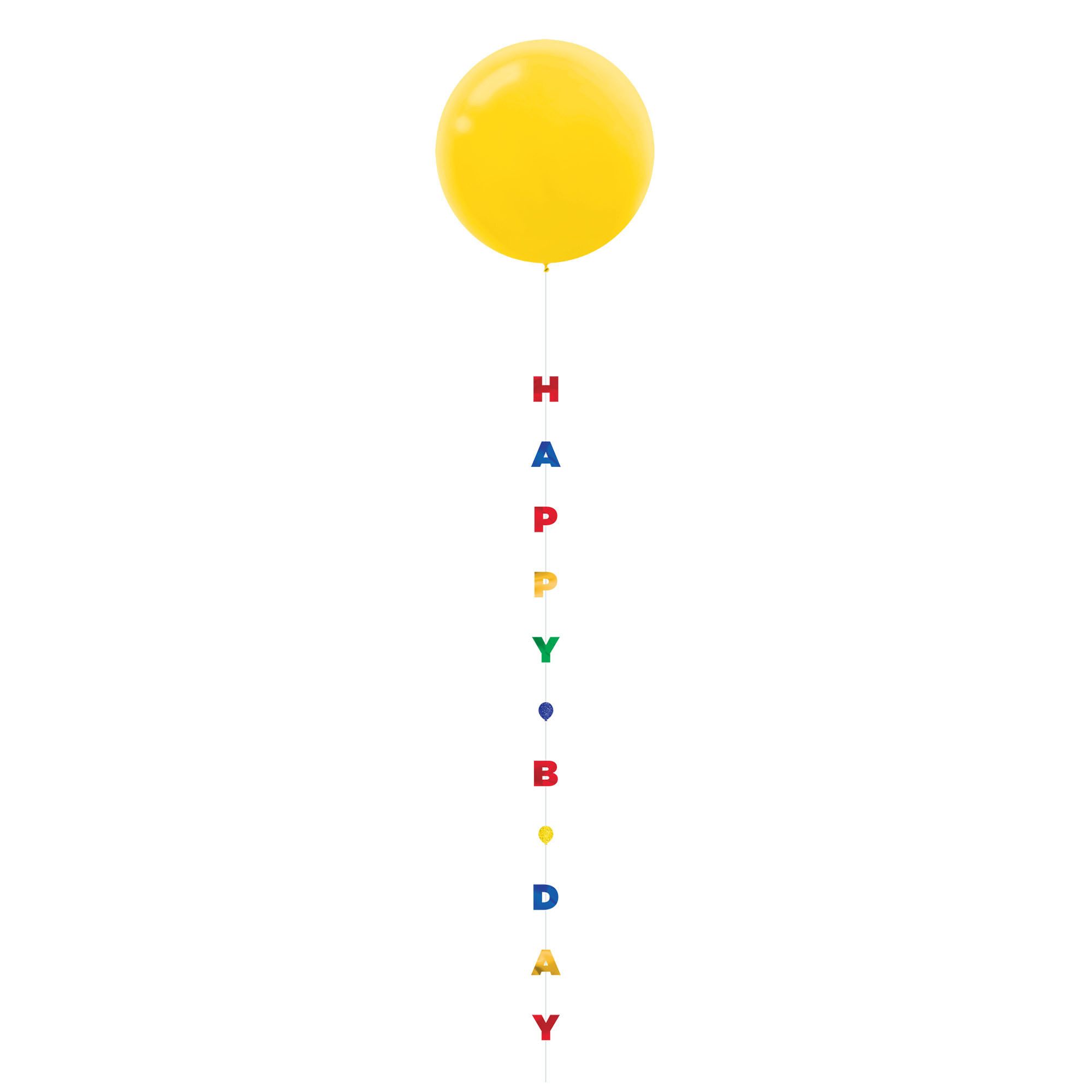 Balloon Fun Strings - Happy Birthday Letters, Primary - Party Makers
